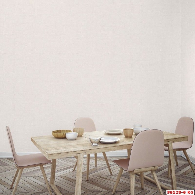 Giấy dán tường phòng ăn đẹp màu hồng phấn